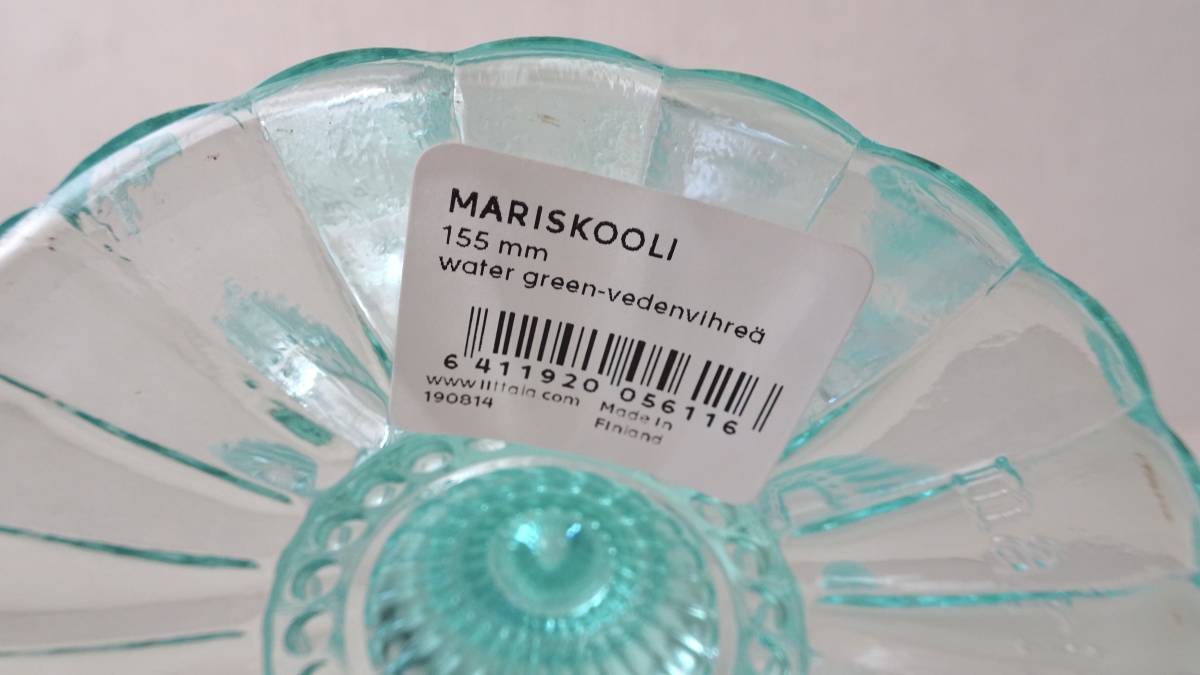 [ не использовался ] iittala Marimekko Мали миска вода зеленый 155mm Large iittala marimekko Mariskooli water green