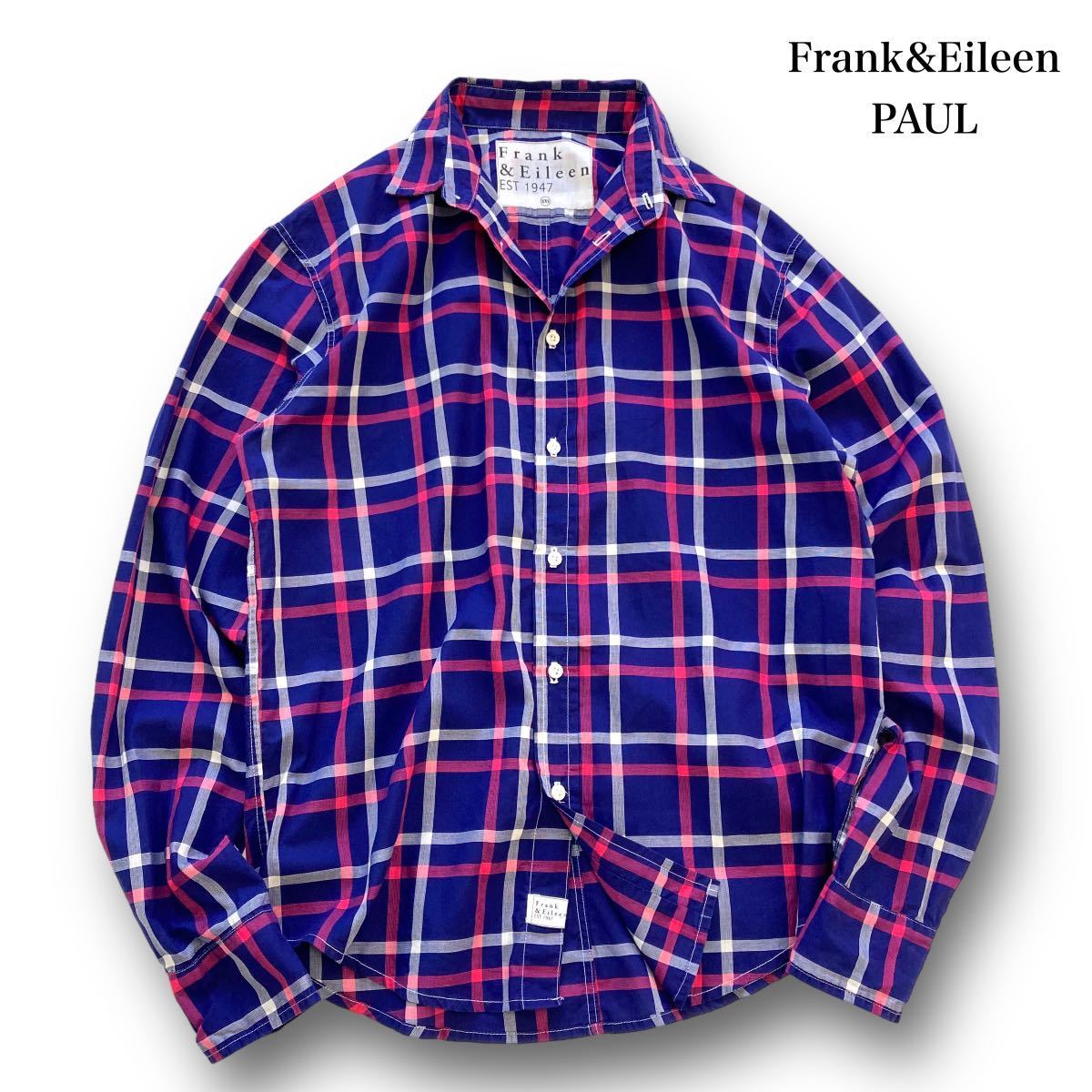 【Frank&Eileen】フランクアンドアイリーン PAUL スキッパーシャツ チェック長袖 USA製 ボタンダウンシャツ チェックシャツ 長袖シャツ