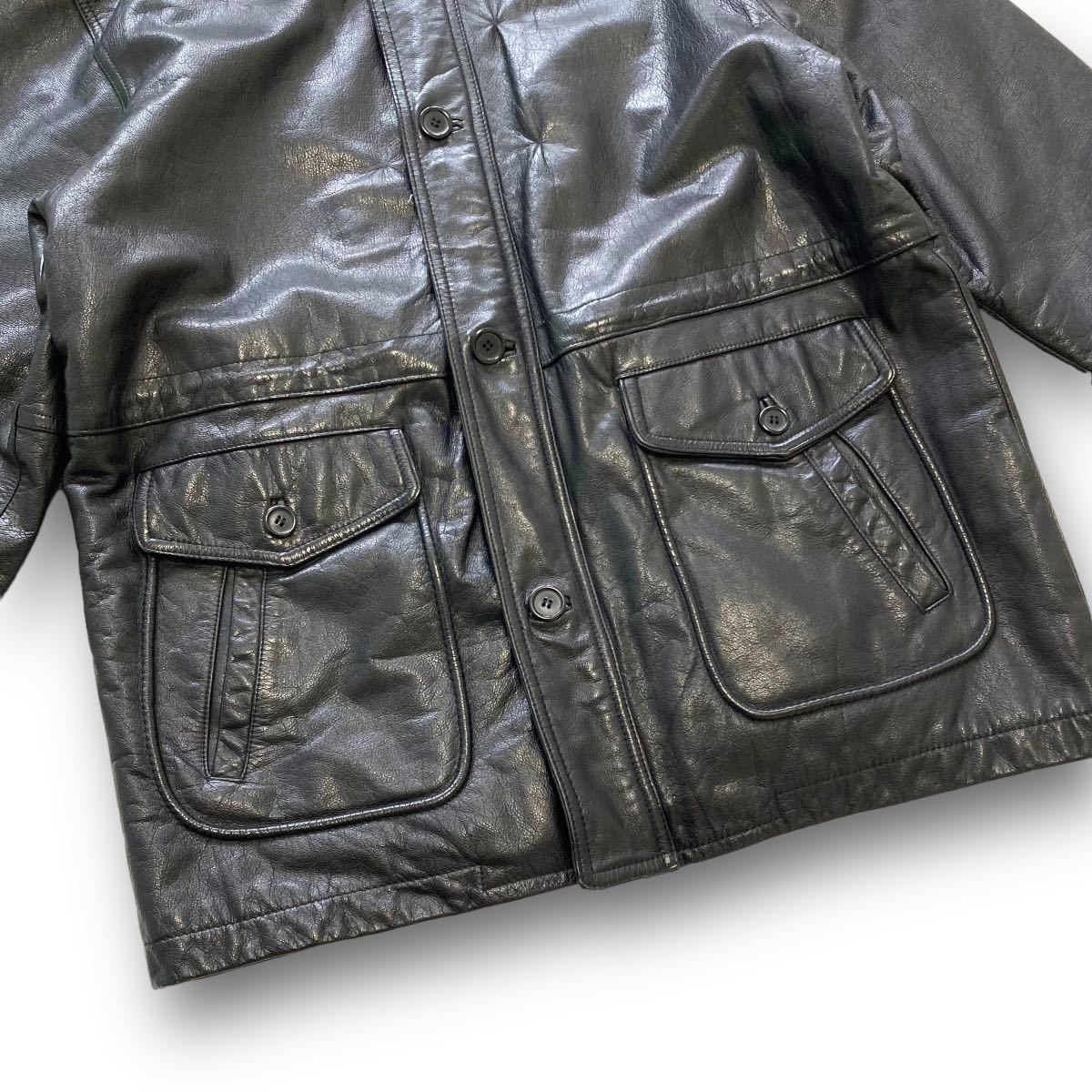 Vintage Leather Jacket】90s 牛革 レザージャケット 90年代 黒