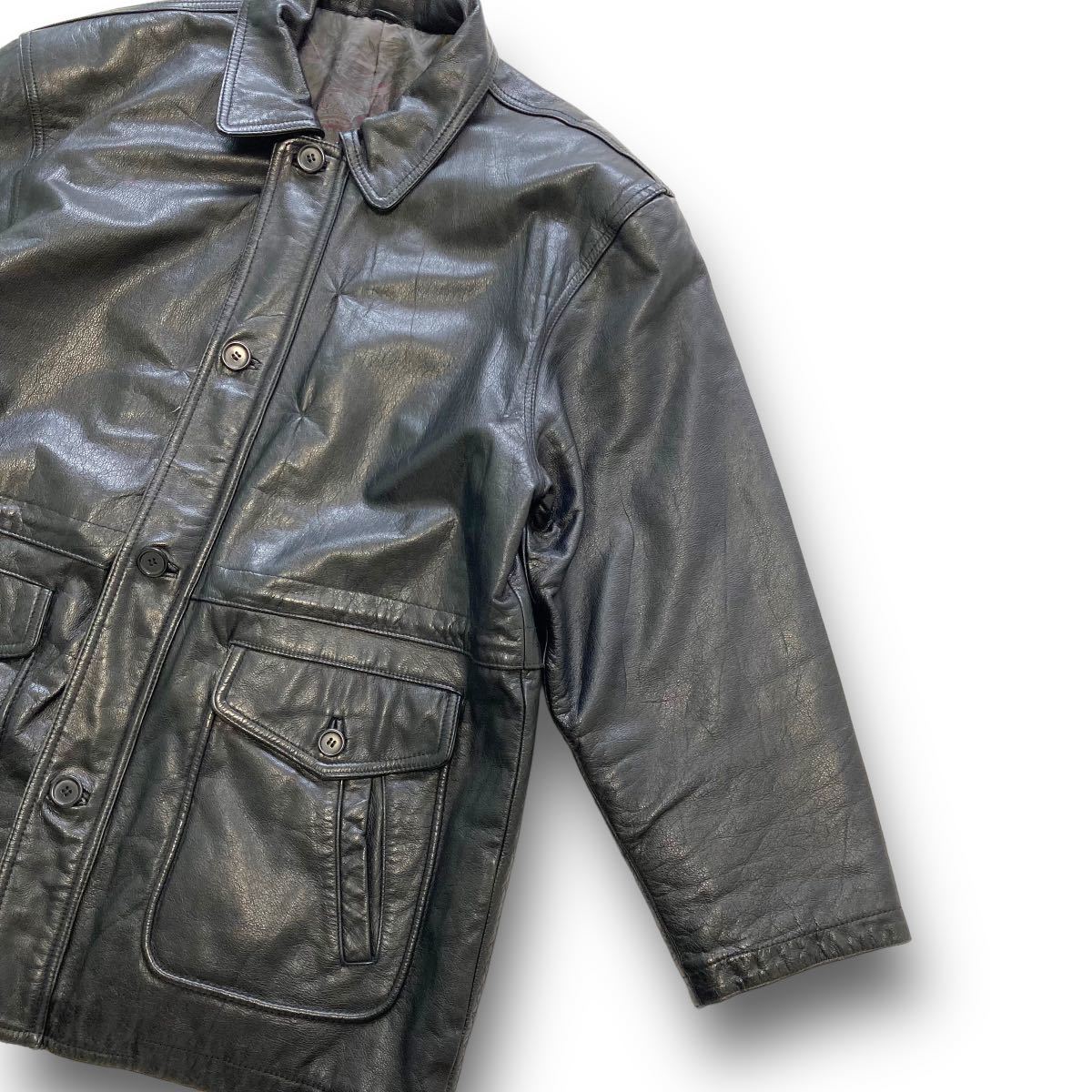 Vintage Leather Jacket】90s 牛革 レザージャケット 90年代 黒
