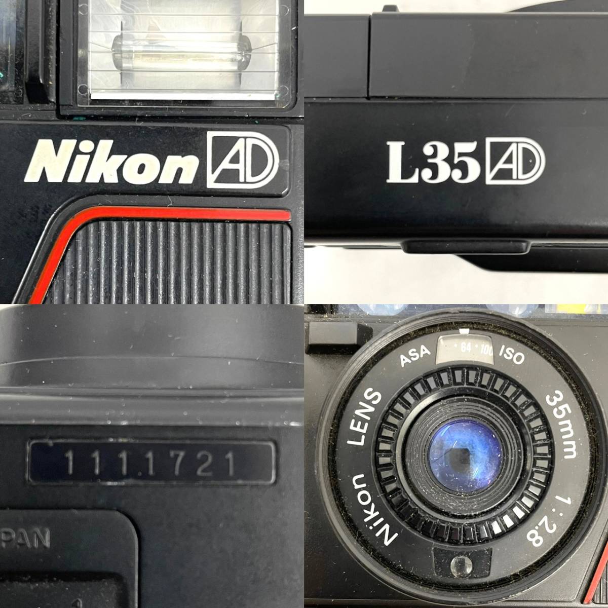 D6511*3 Nikon ニコン L35AD 35mm 1:2.8 コンパクトフィルムカメラ
