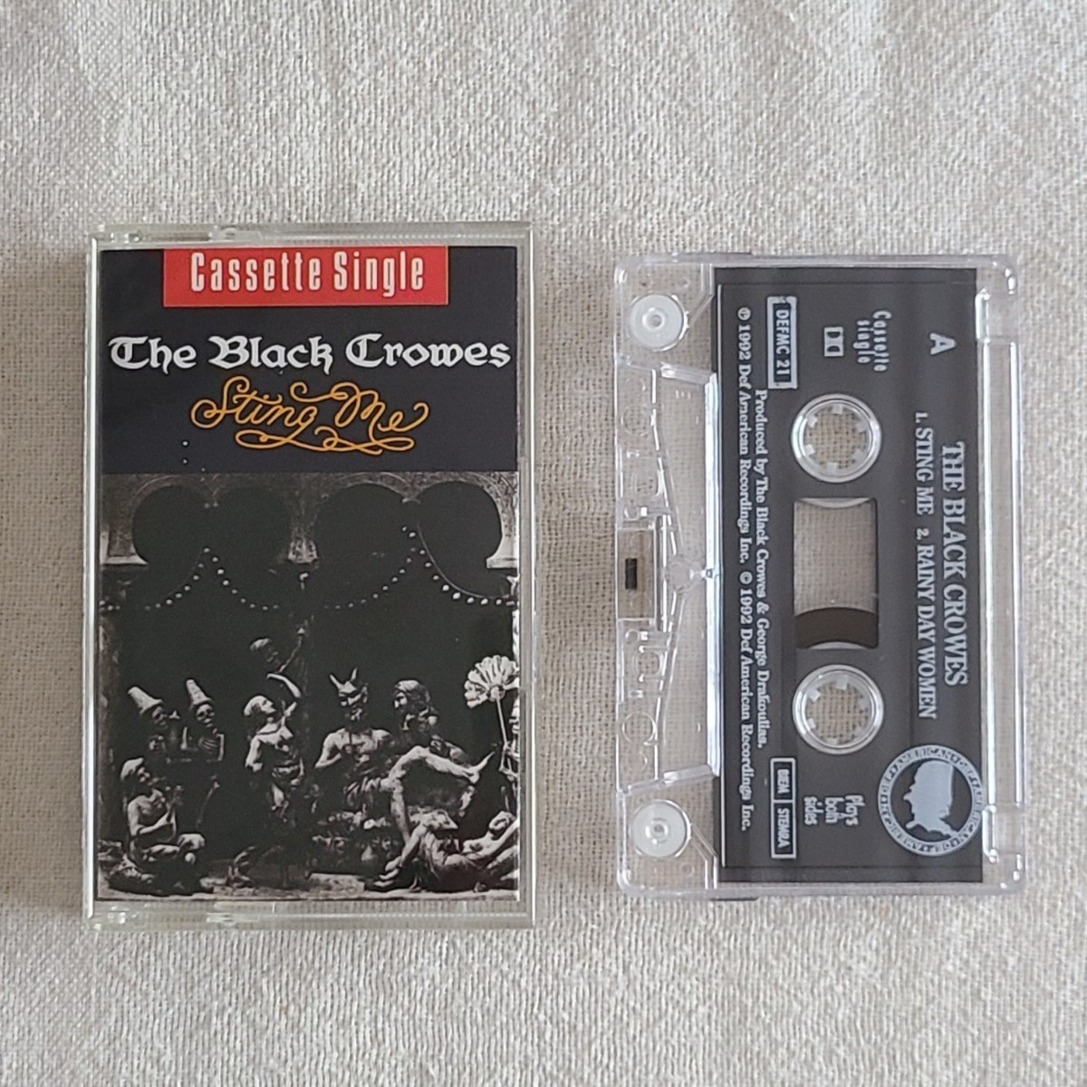 ブラック・クロウズ The Black Crowes/Sting Me/Rainy Day Women【ヨーロッパ盤 カセットテープ・シングル】 DEFMC 21_画像1