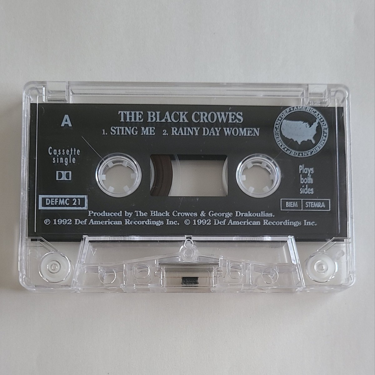 ブラック・クロウズ The Black Crowes/Sting Me/Rainy Day Women【ヨーロッパ盤 カセットテープ・シングル】 DEFMC 21_画像3