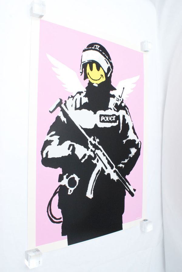 希少 WCP Banksy バンクシー FLYING COPPER PINK リプロダクション シルクスクリーン プリント 現代アート 限定品