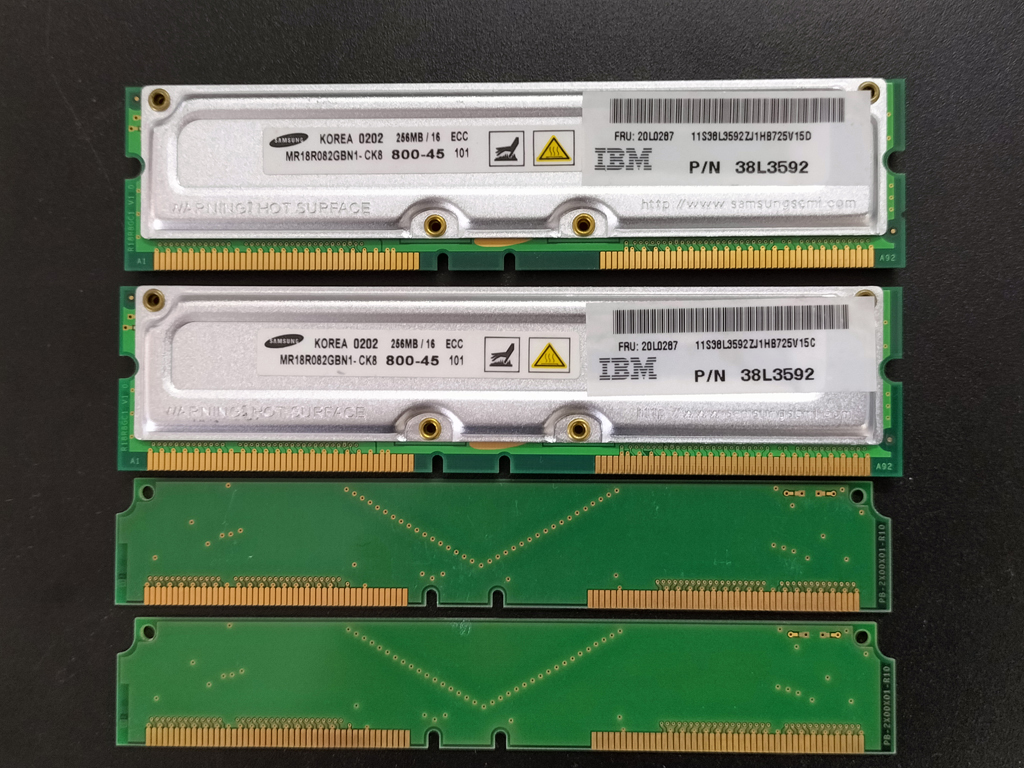 RIMM 256MB/16 ECC 800-45 2枚セット(合計512MB) C-RIMM2枚付き IBM_画像1