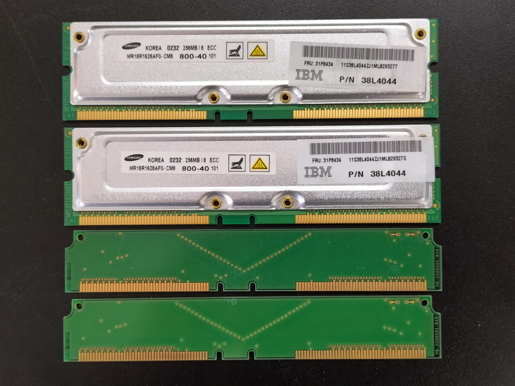 RIMM 256MB/8 ECC 800-40 2 шт. комплект ( всего 512MB) C-RIMM2 листов имеется IBM #1