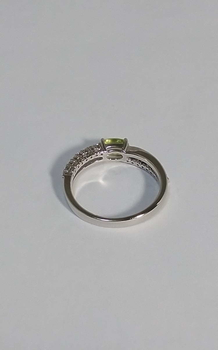 Pt950クリソベリルダイヤリング！C0.50ct.。D0.14ct.。宝石鑑別書付き。