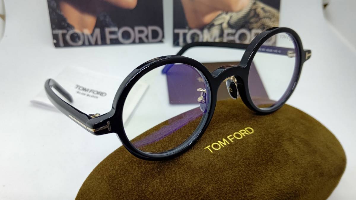 トムフォード 眼鏡 ブルーカットレンズ 新品 税込 送料無料 TF5856-D-B 001 ラウンド型 _画像3