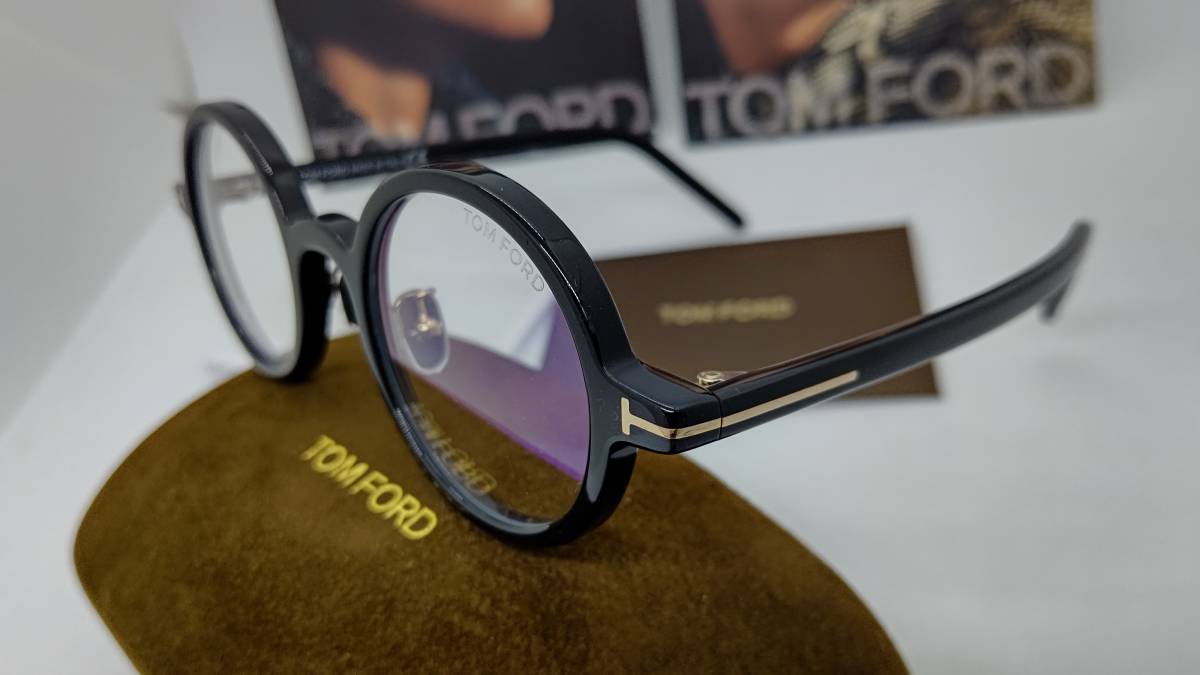 トムフォード 眼鏡 ブルーカットレンズ 新品 税込 送料無料 TF5856-D-B 001 ラウンド型 _画像4