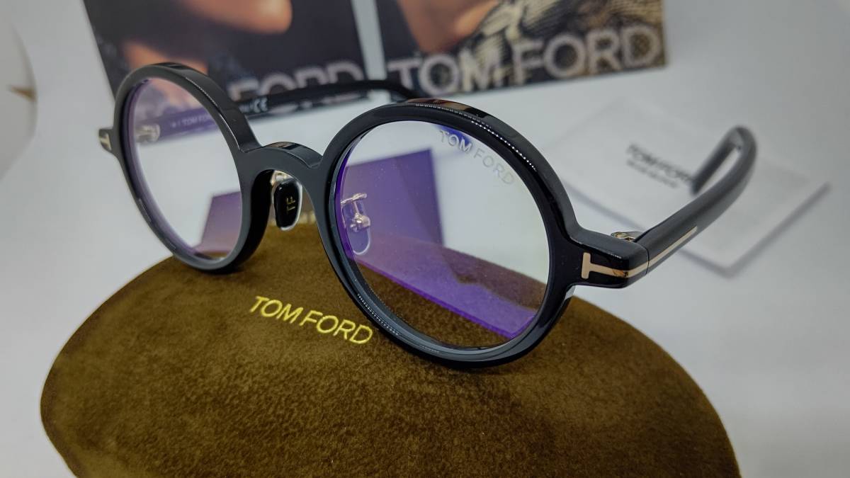 トムフォード 眼鏡 ブルーカットレンズ 新品 税込 送料無料 TF5856-D-B 001 ラウンド型 _画像2