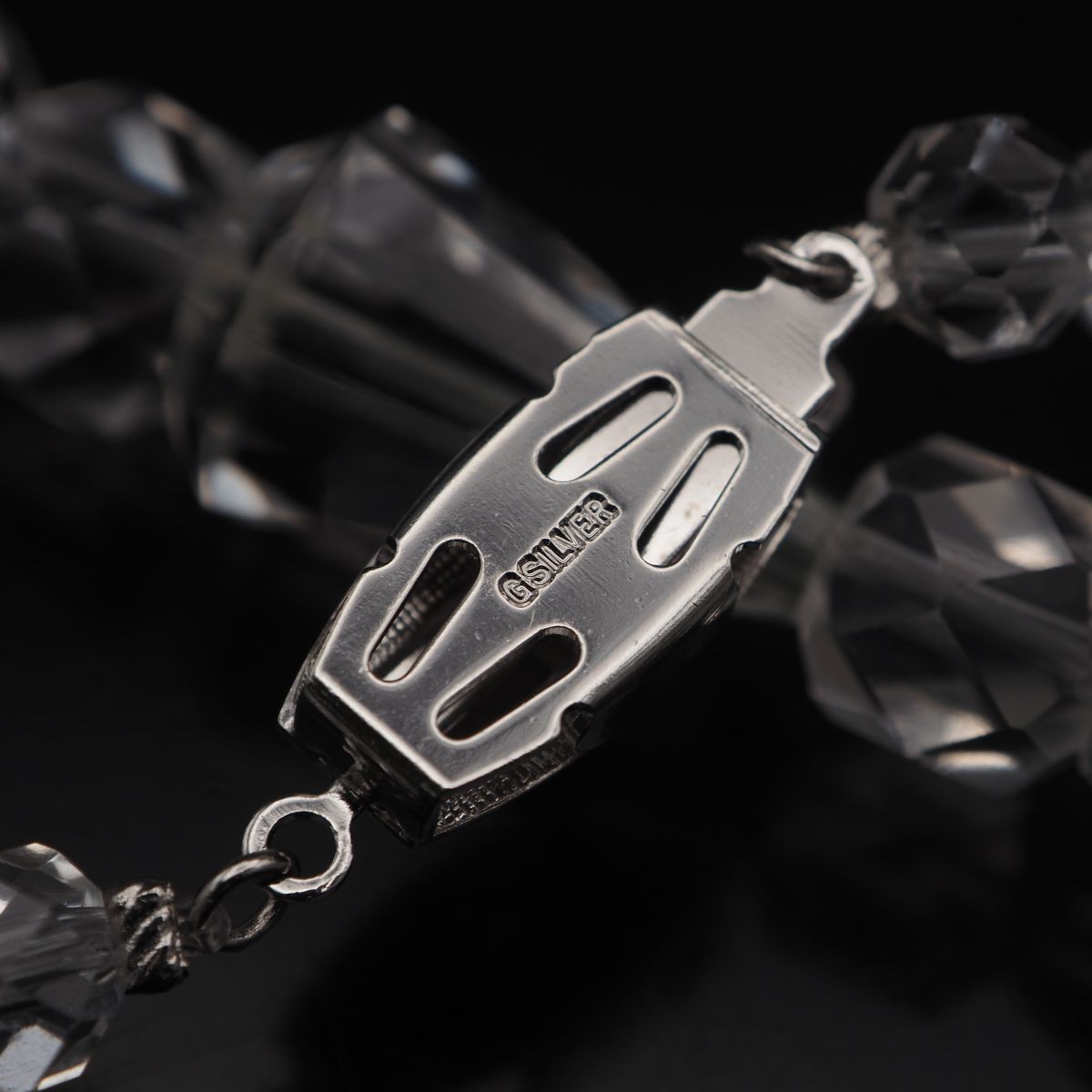 G162 水晶 GSILVER刻印 ネックレス デザインカット シルバー G162 水晶 GSILVER刻印 ネックレス デザインカット シルバー