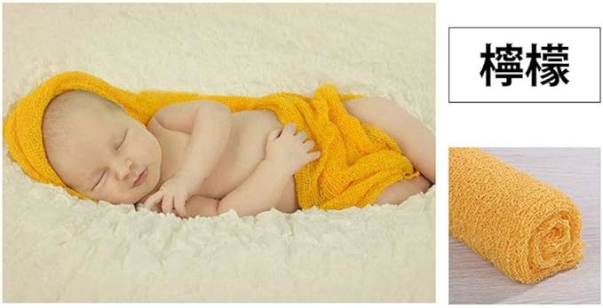  newborn baby baby new bo-n photo baby LAP Moss rinse wa dollar . parcel blanket 45x155cm lemon .. yellow color yellow 