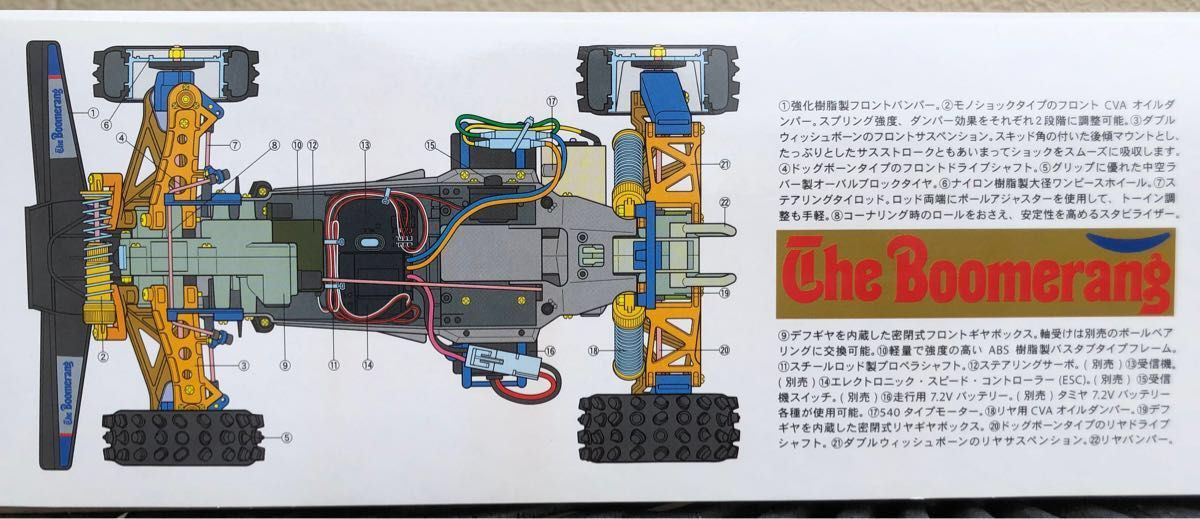 タミヤ 1/10RC ブーメラン4WD 2008年復刻版（再販品）　フルベアリング（※タミヤ純正ベアリング付き）　未組立