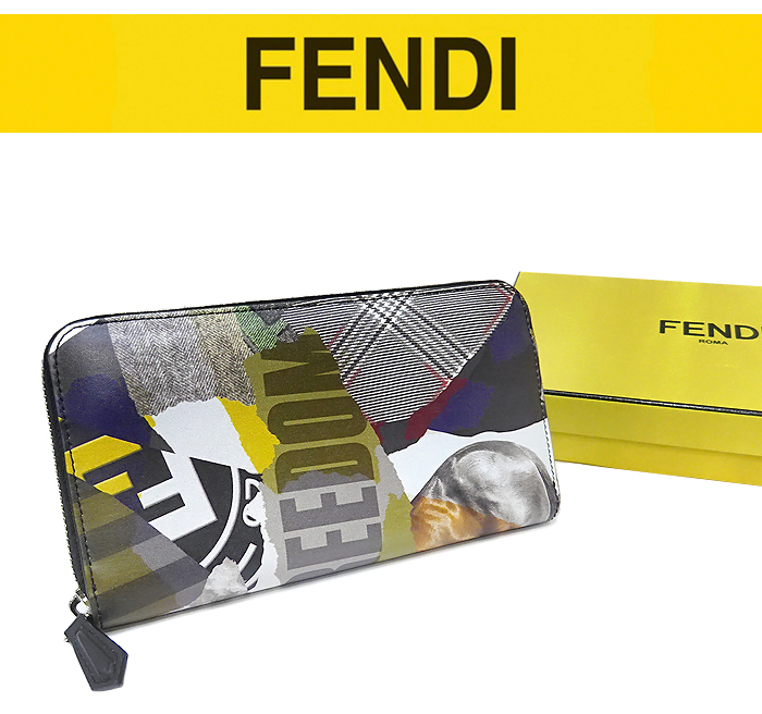 超美品】 フェンディ FENDI ラウンドファスナー長財布 ズッカ マルチ