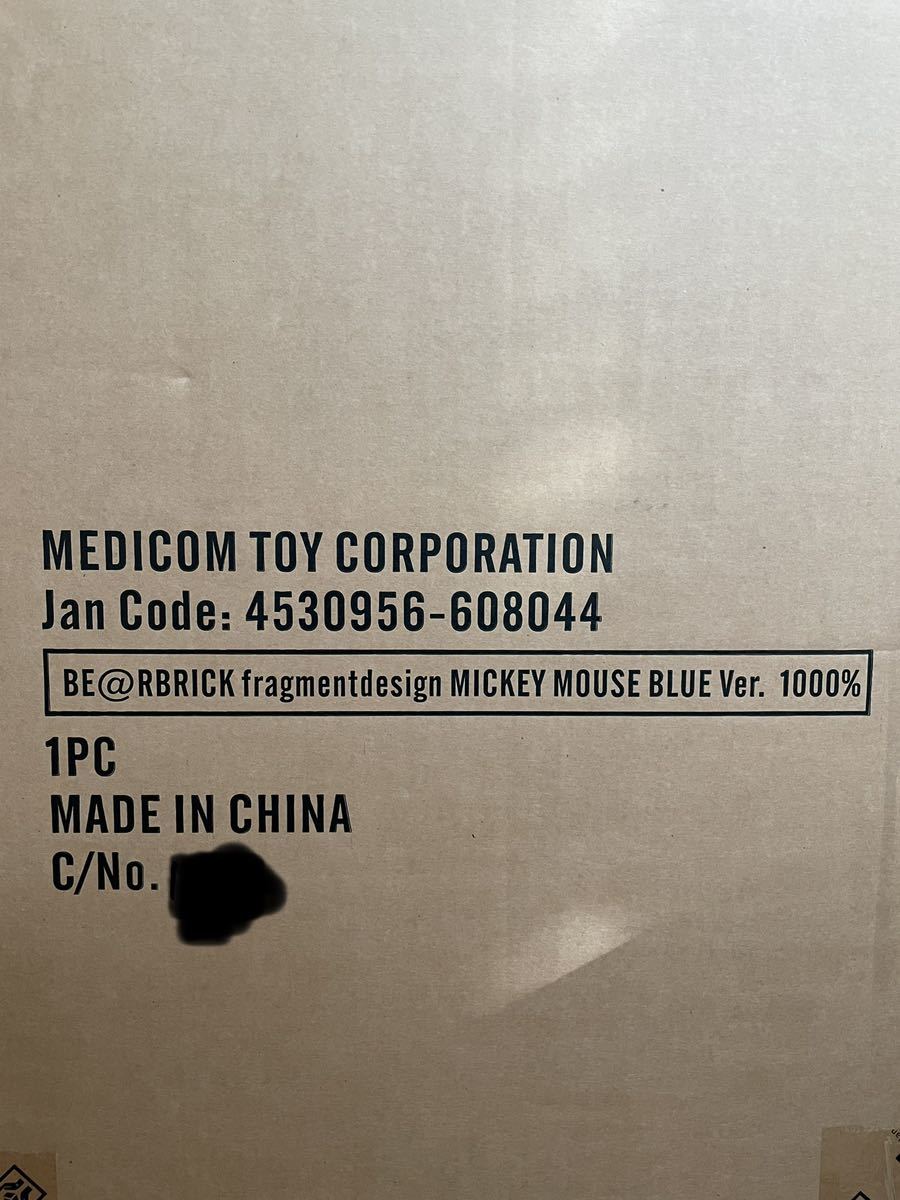 BE@RBRICK fragmentdesign MICKEY MOUSE BLUE Ver.1000% EXHIBITION