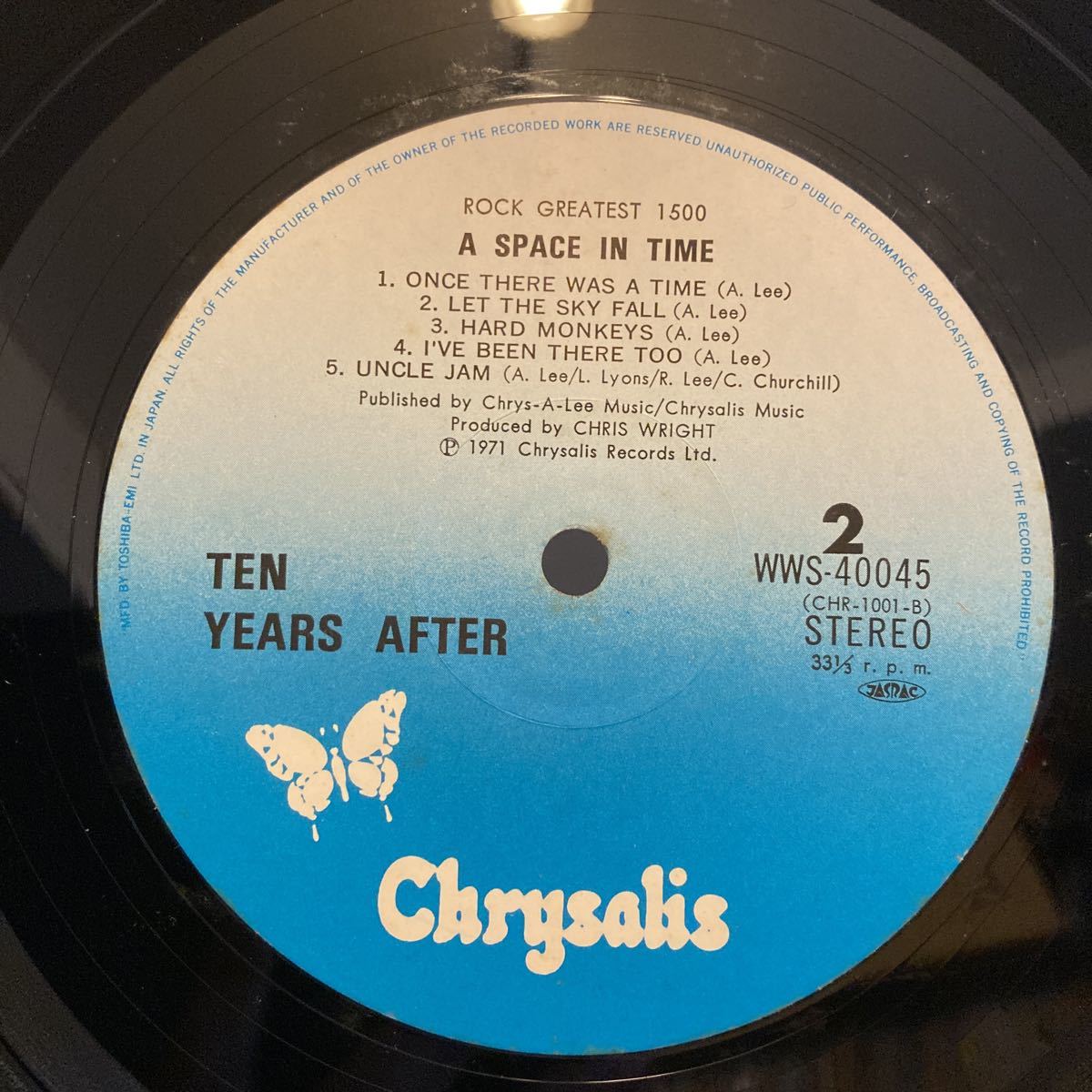 Ten Years After 【A Space In Time】Chrysalis WWS-40045 1975 Blues Rock Rock&Rollの画像6