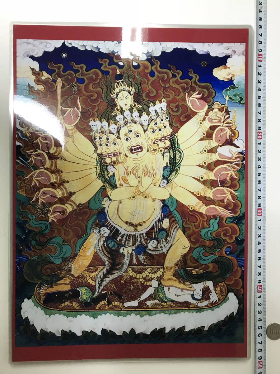 チベット仏教　仏画　A3サイズ： 297×420mm 曼荼羅 不死金剛母　Amaravajra Devi_画像1