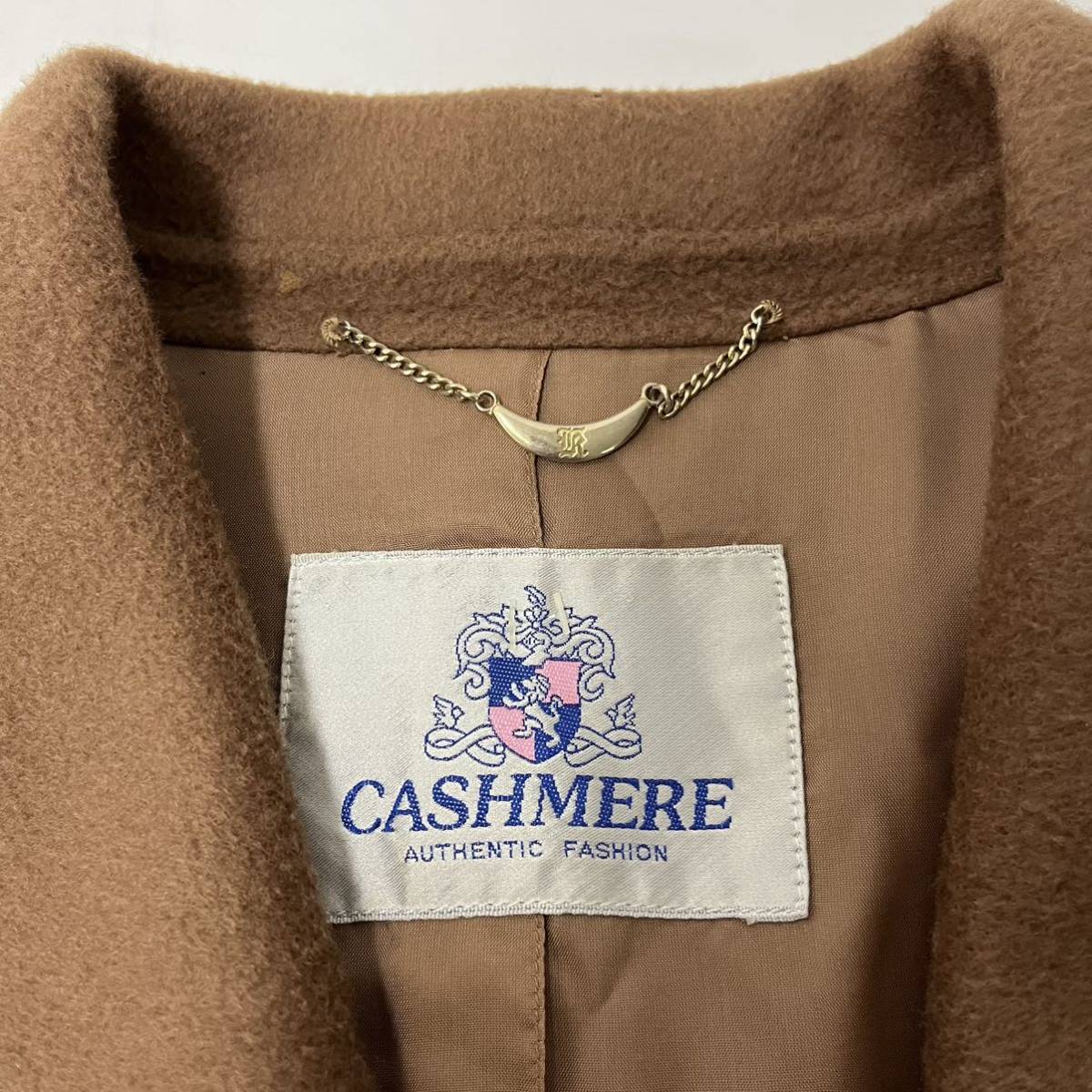 極上 カシミヤコート ロングコート ハーフコート チェスターコート cashmere100％ ダブルボタン キャメル ベージュ【送料一律/同梱可能】G_画像9