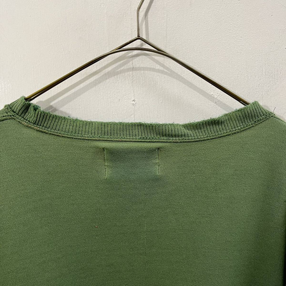 80s VINTAGE KENZO JEANS north . tag sweat sweatshirt te Caro go BORO ..BORO long sleeve cut and sewn green color Kenzo [ uniform carriage / including in a package possibility ]E