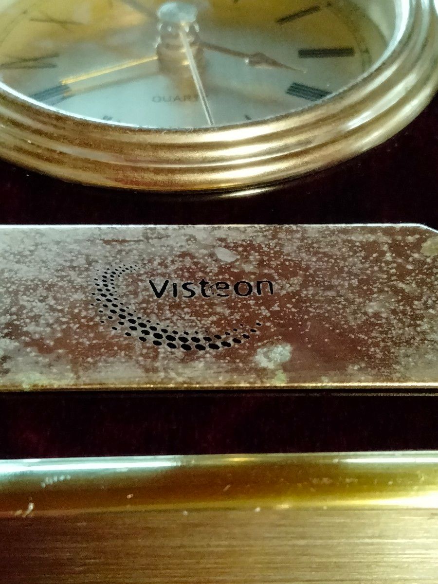 Visteon ビステオン 木目調 置時計 アラーム時計