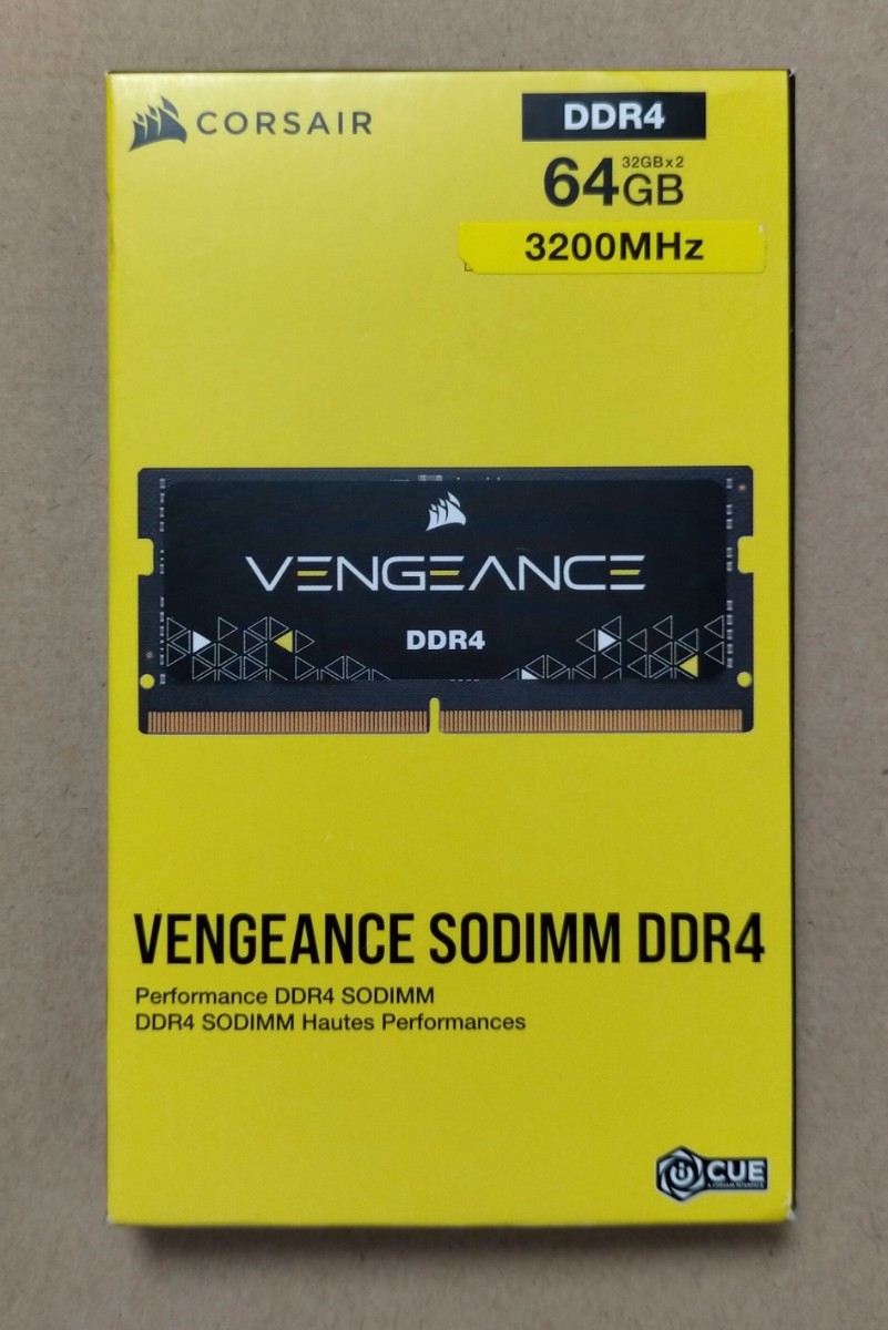 新作モデル DDR4 ノートPCメモリ VENGEANCE CORSAIR 3200MHz 計64GB 2