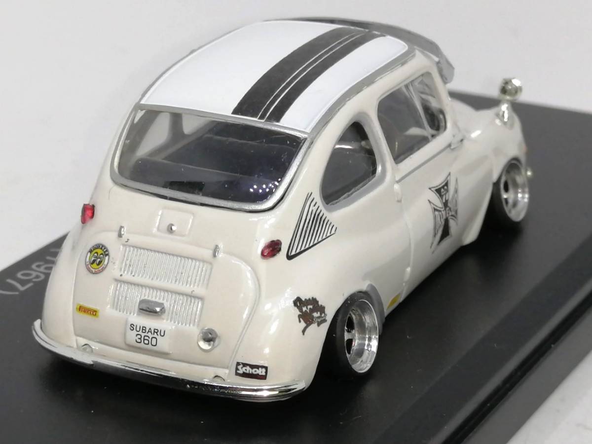 1/43 ノレブ Subaru 360 (1967) 改 アルミ 深リム ローダウン 改造 スバル360 ヤング Mooneyes デカール フロントバイザー カスタム _画像6