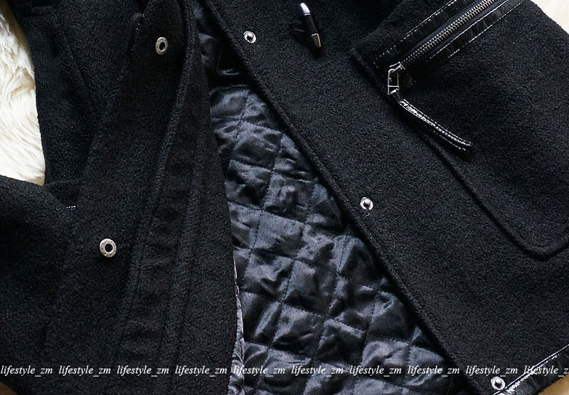 SALE * новый товар * TOPSHOP тщательно отобранный осуществлен материалы . вежливо .. поднятый *.* дизайн шерстяное пальто BLACK / XL / 13 # / 42