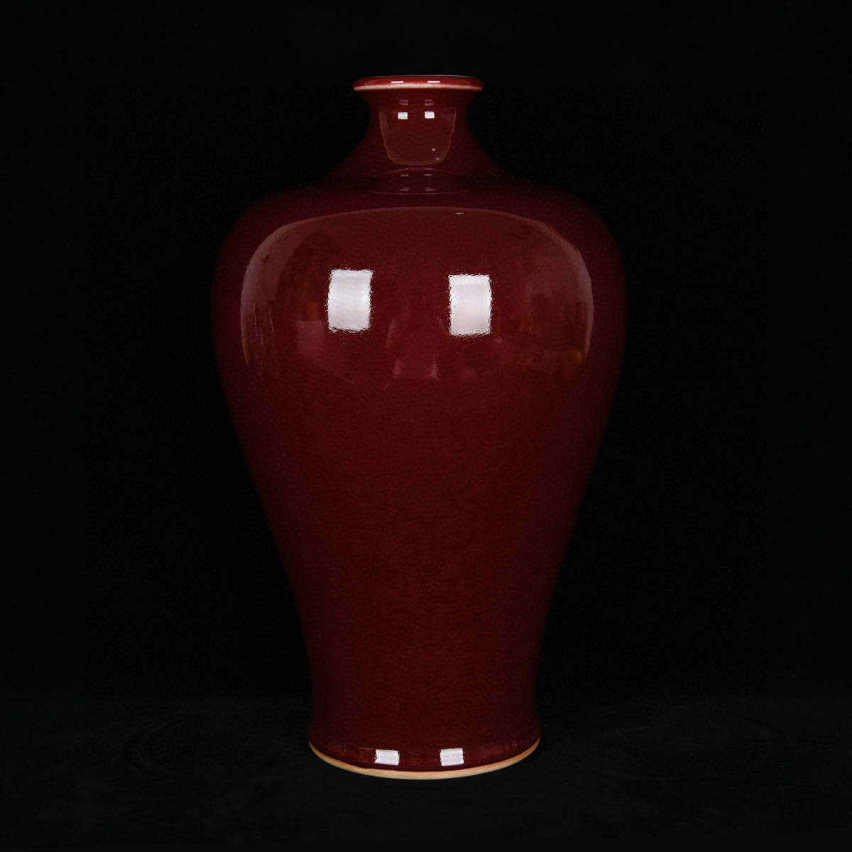 オープニング大セール】 ▽鴻▽清 康熙年製款 祭紅釉 梅瓶 古陶瓷品