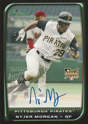 2008 BOWMAN Nyjer Morgan RC Auto 元横浜DeNA ベイスターズ 来日外国人 ナイジャー・モーガン直筆サインカード_画像1