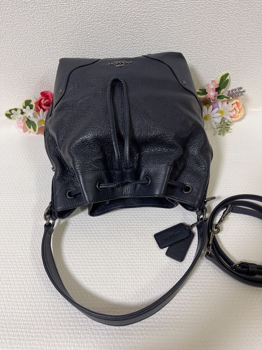 極美品】COACH コーチ ショルダーバッグ 2WAY 巾着バッグ 肩掛け