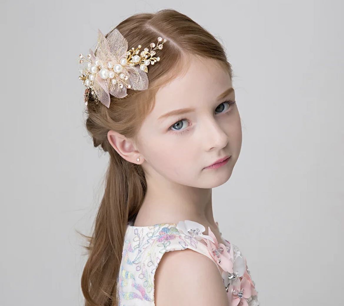  free shipping * formal hair ornament * hair accessory pearl wedding for children hair ornament Kids wedding rhinestone piano presentation 