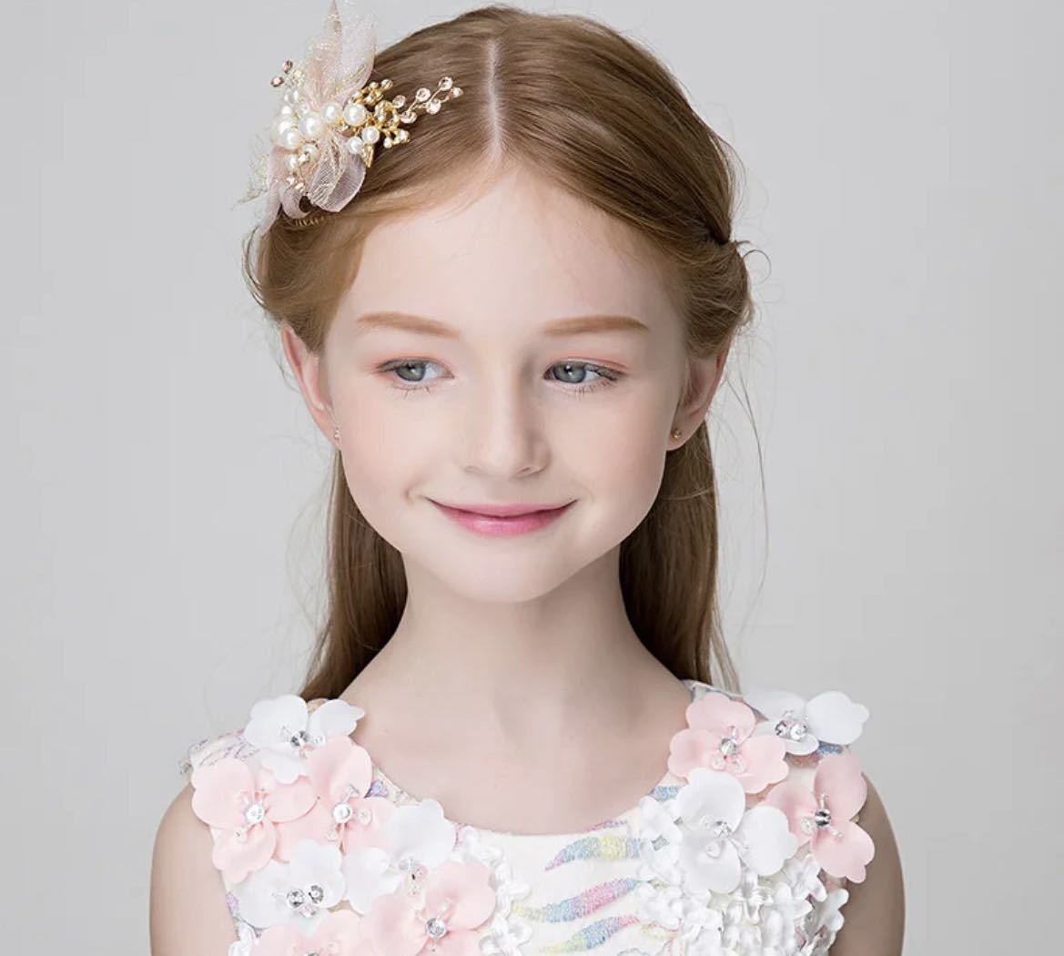  free shipping * formal hair ornament * hair accessory pearl wedding for children hair ornament Kids wedding rhinestone piano presentation 