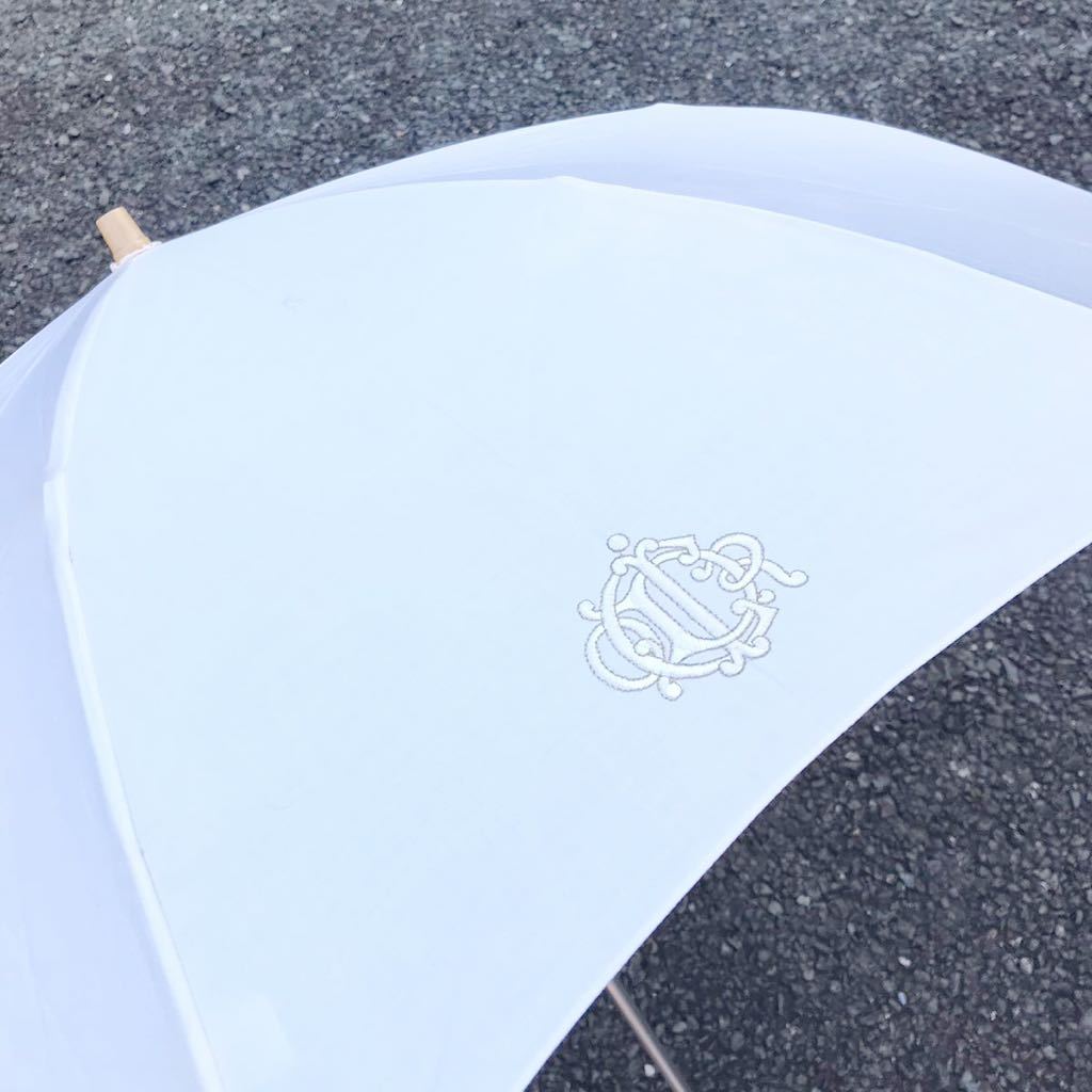 【ディオール】本物 Christian Dior 折り畳み傘 ロゴ刺繍 全長67cm 雨傘 アンブレラ 雨具 メンズ レディース カバー付き 送料520円_画像5