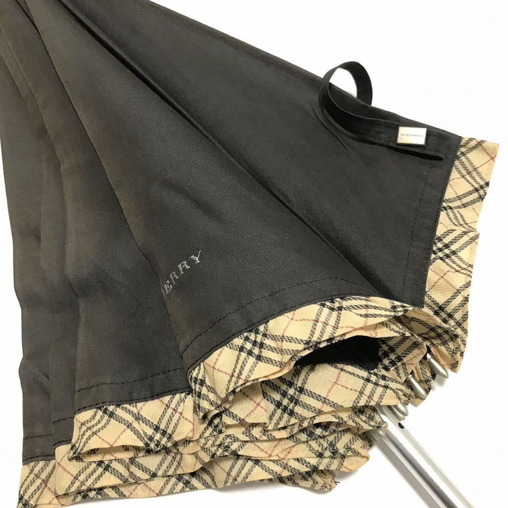 【バーバリー】本物 BURBERRY 傘 チェック柄 スライドショート 全長61cm 晴雨兼用 雨傘 アンブレラ 雨具 日傘 メンズ レディース_画像7