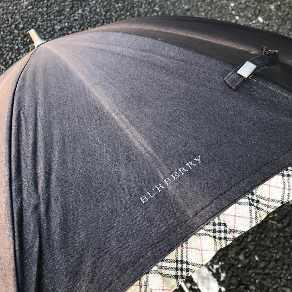 【バーバリー】本物 BURBERRY 傘 チェック柄 スライドショート 全長61cm 晴雨兼用 雨傘 アンブレラ 雨具 日傘 メンズ レディース_画像5