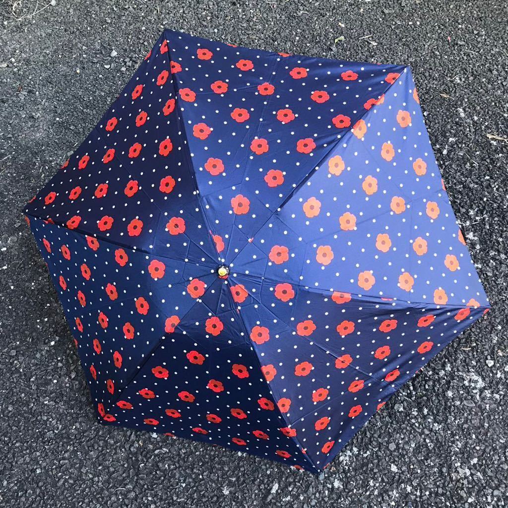  красивая вещь 【 голубой этикетка ... отдых   мост 】 настоящий  BLUE LABEL CRESTBRIDGE  складной  зонт   цветы   узор   общая длина  48cm  дождь  зонт  ...  женский   стоимость доставки 520  йен 