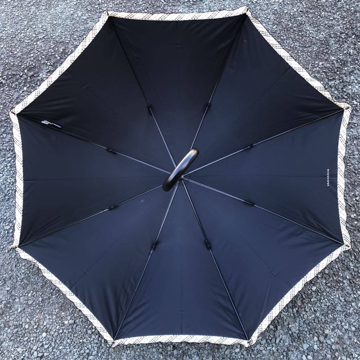 【バーバリー】本物 BURBERRY 傘 チェック柄 ドット模様 全長84cm 晴雨兼用 雨傘 アンブレラ 雨傘 日傘 長傘 メンズ レディース_画像6