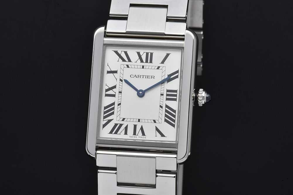 Cartier W5200014 Tank Solo Watch LM Men's SS Quartz 3169 Silver Loma Dial [подлинное]