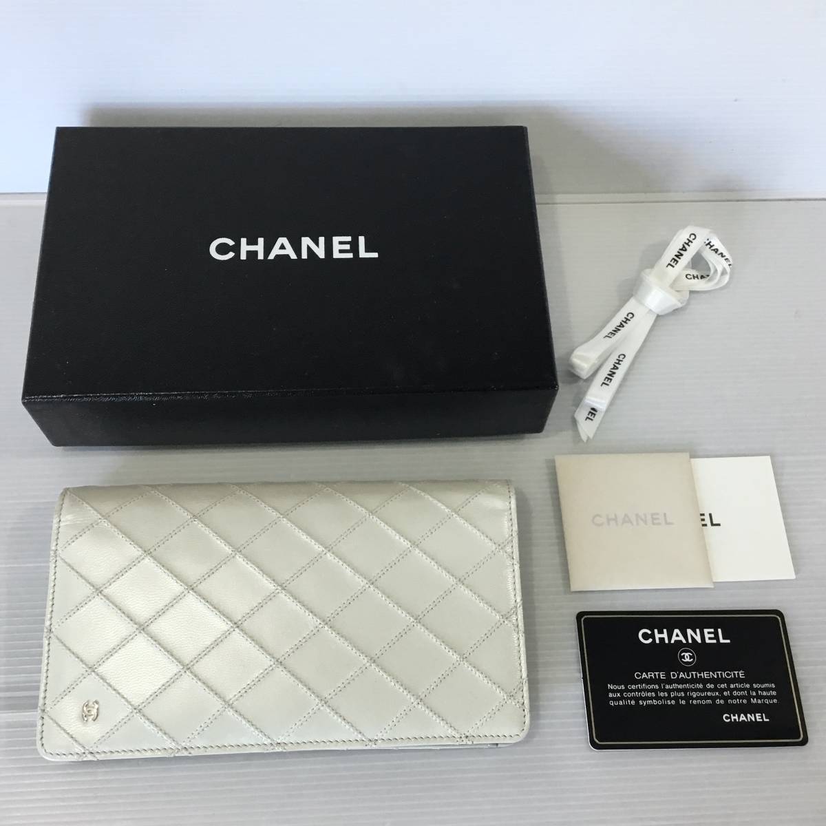 美品 CHANEL シャネル ビコローレ 二つ折り長財布 ロングウォレット