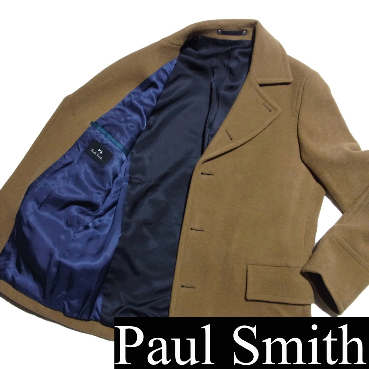 PS Paul Smith ポールスミス ウール シングル Pコート キャメル-