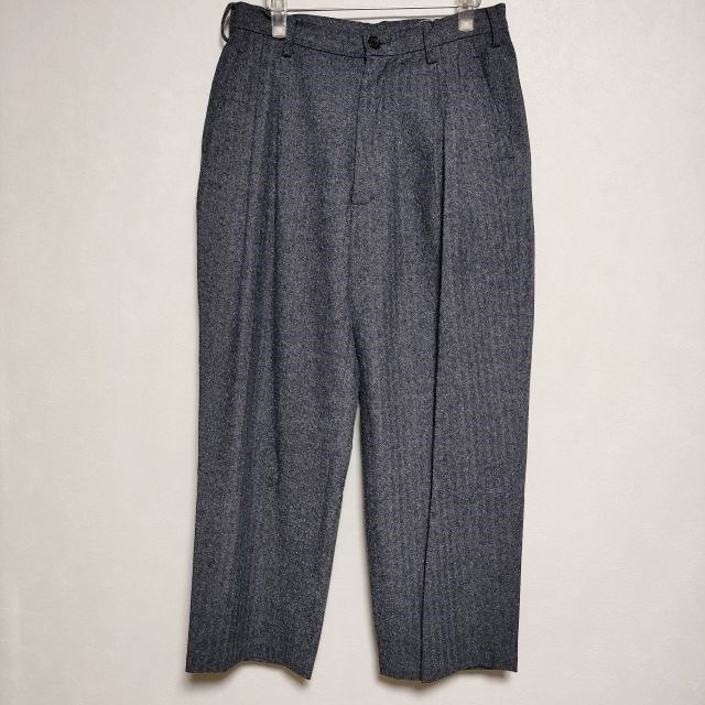 3-1008G∞un/unbient 新品 Tuck Trousers 定価36000円 シルクタック パンツ ブルー アン F93687