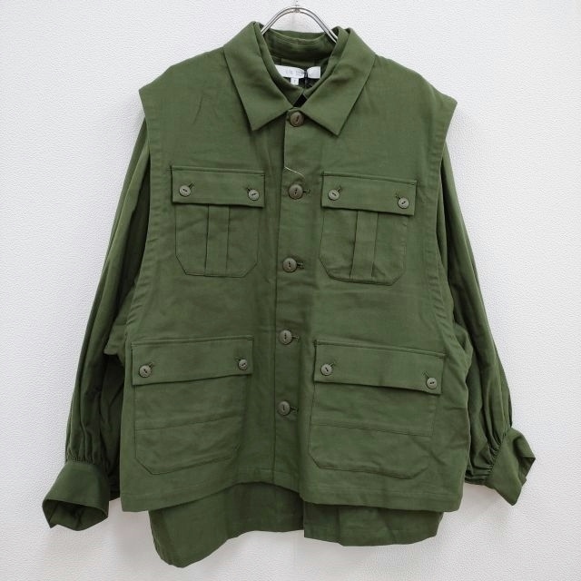 F/CE. 新品 LAYERED OG COTTON SHIRT レイヤードシャツ 定価39600円 長袖シャツ 22AW カーキ エフシーイー 3-1005T F91748_画像1