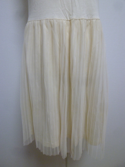 earth music&ecology/ Earth Music & Ecology! ivory pleat chu-ru skirt switch pechi coat One-piece F/ knees height!H77