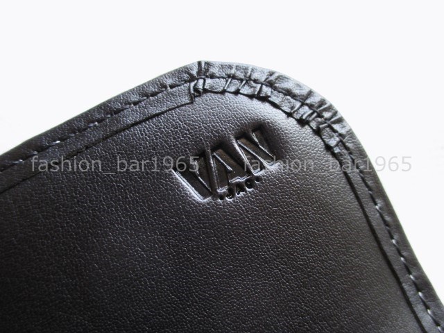  rare *VAN JAC Van ja Kett * brand Logo motif glasses case * cow leather glasses case black / ivy 70\'sa- kai vu series 