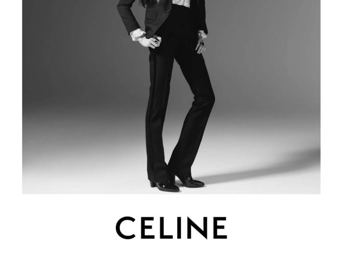 激安直営店 CELINE フレア パンツ 側賞 スラックス ストライプ