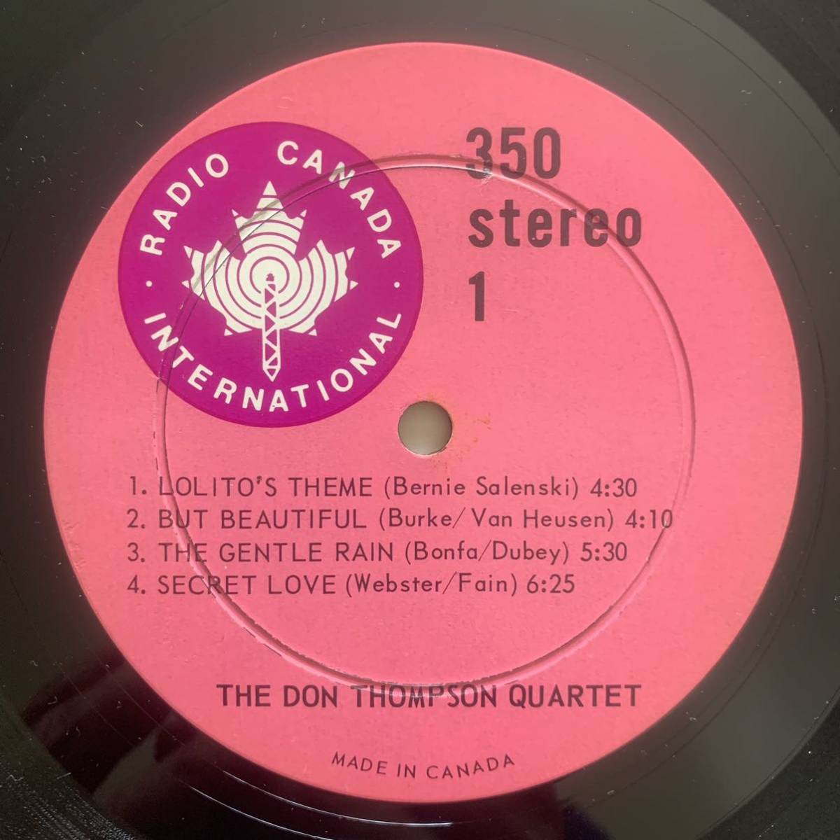 THE DON THOMPSON QUARTET / Secret Love (Radio Canada International) _画像3