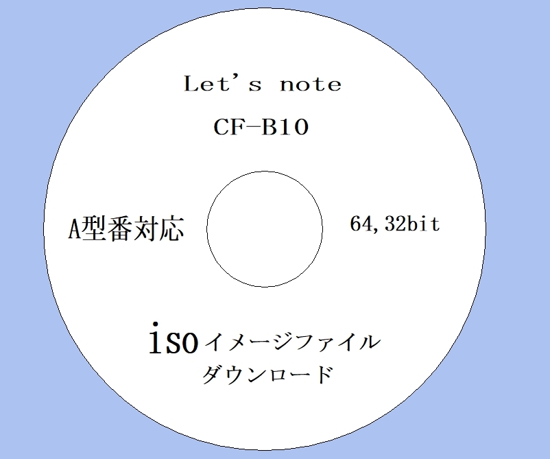 ★ iso版 リカバリーファイル ★ CF-B10, A シリーズ Win7用 64bit,32bit (3) ★Win10 iso & 取説付★_iso版に附き、DVD版の発送はありません。