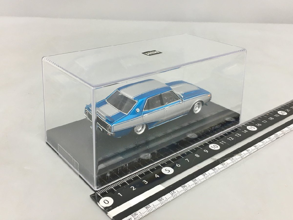 ミニカー ニッサン SKYLINE 2000GT (1972) DISM ブルー/シルバー ケース付き 美品 2309LO385_画像2