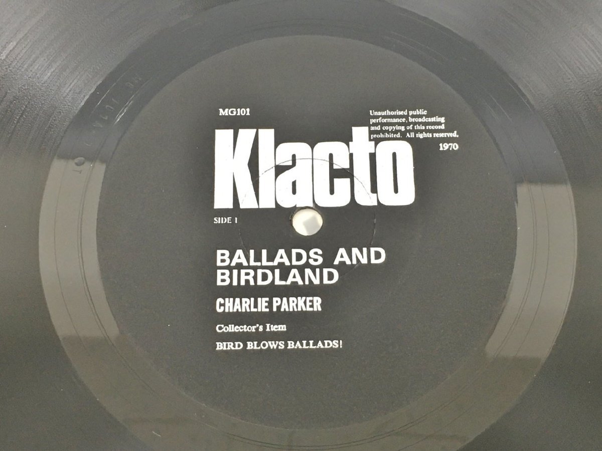 LPレコード Ballads And Birdland / Charlie Parker MG101 2309LBR087_画像2