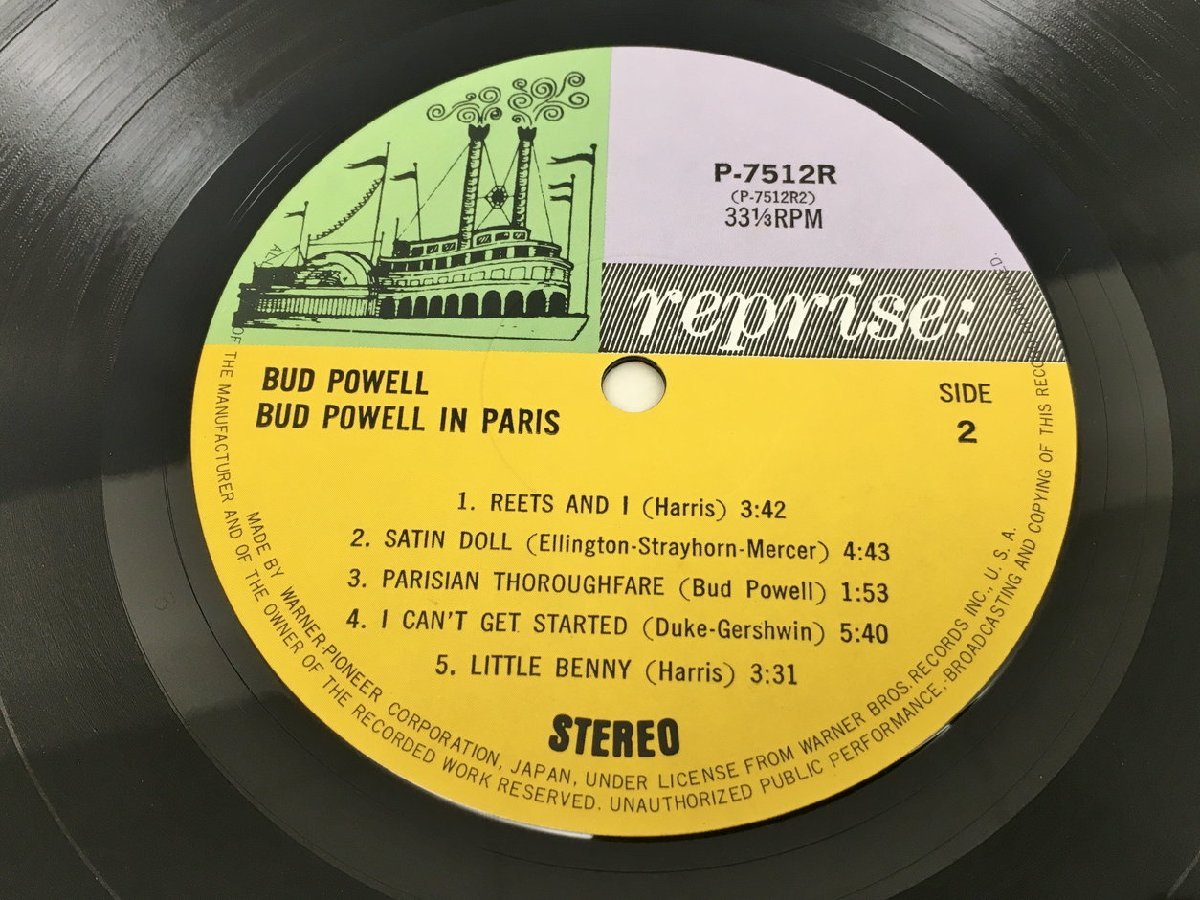 LPレコード Bud Powell In Paris Reprise R9-6098 2309LO298_画像3